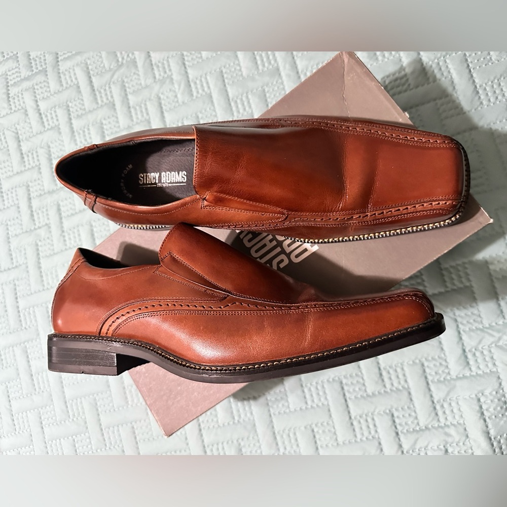 Stacy Adams Men's Cognac Leather Slip-Ons